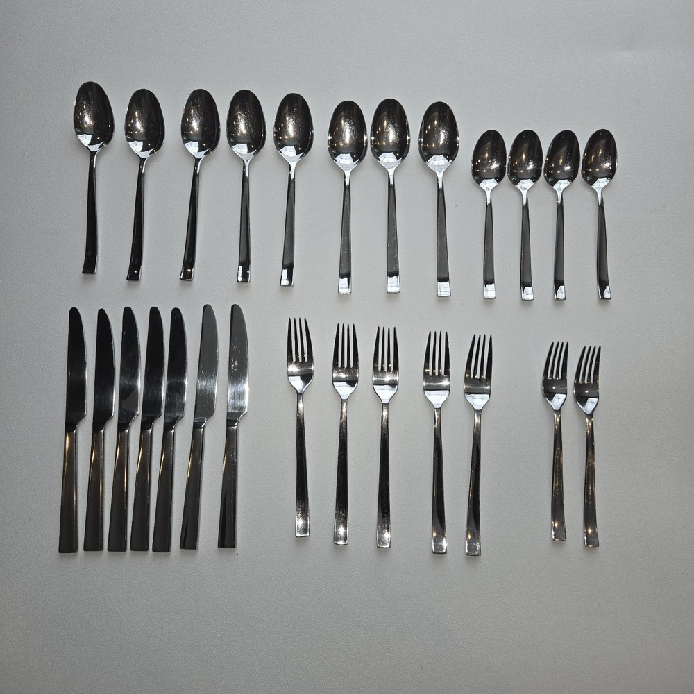 J.A. Henckels International Stainless Flatware Lot Modern Square Handle China‎